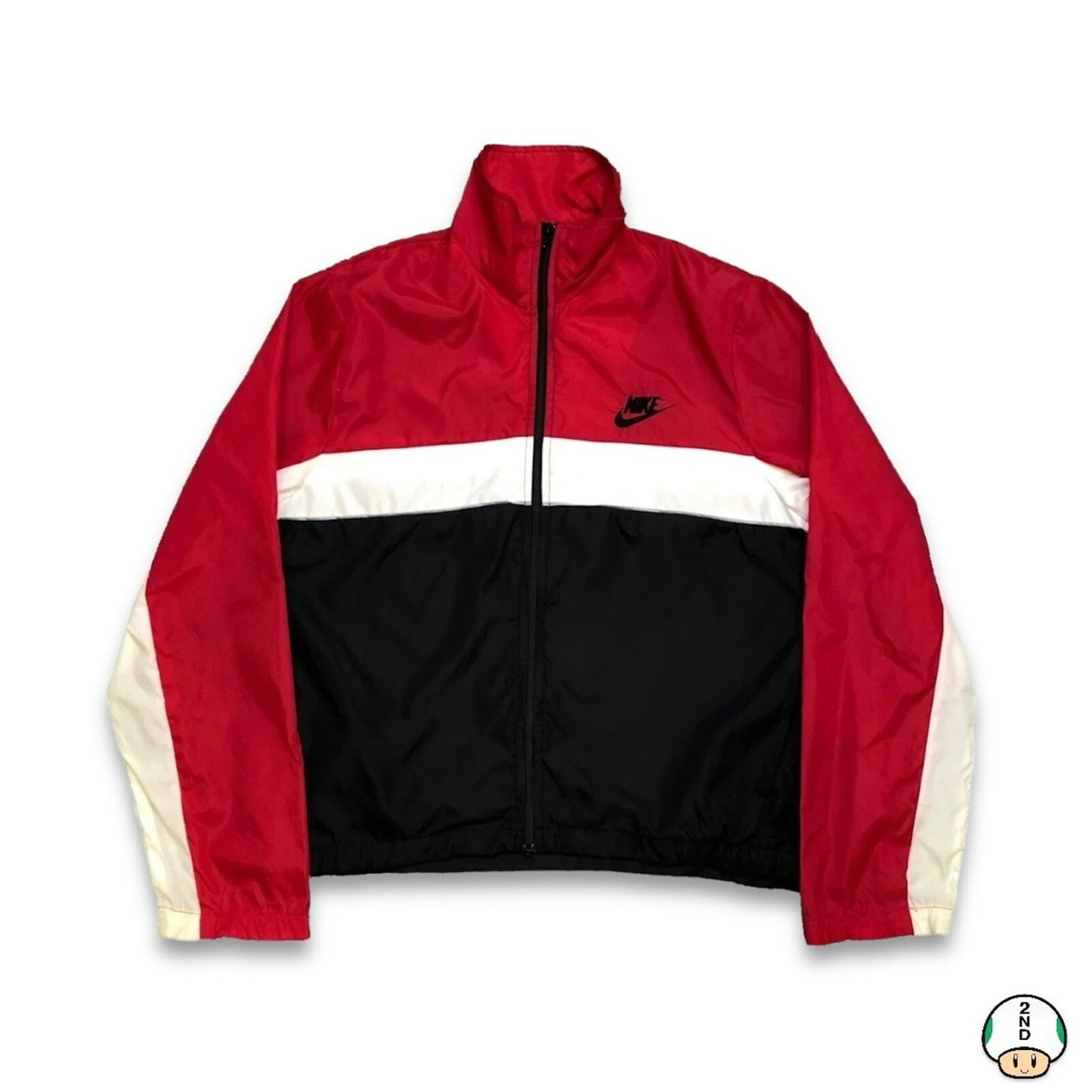 Vintage Nike Jacket Mens Small Red Swoosh Rare Full Zip Bomber 80s