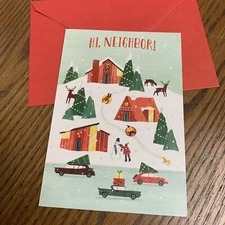 Merry Christmas Hi, Neighbor At The Holiday's 5”x7” Hallmark Greeting Card