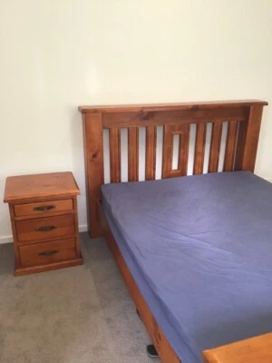 Solid Wood Bed And Bedside Cabinet Beds Gumtree Australia