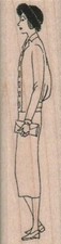 Lady Side View 1 x 3 1/2" Rubber Stamp, Person Stamp, Lady Stamp