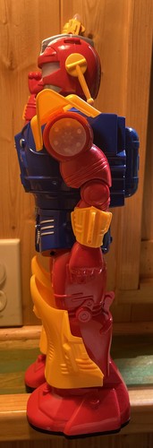Robot Toy Red Blue Lights Sounds 360° Spinning Upper Body Moves Legs Action - Picture 4 of 10