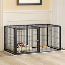 48" Heavy Duty Metal Dog Cage Indoor Pet Kennel Playpen for Small Medium Dogs