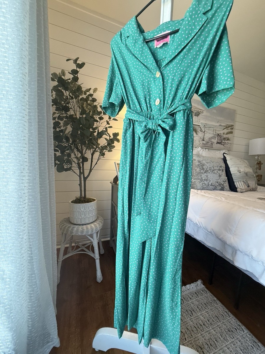 green emerald velvet dress EMANUEL UNGARO Parallèle Paris Vintage 80s Polka Dot Dress • Medium – Love  Street Vintage main image 1