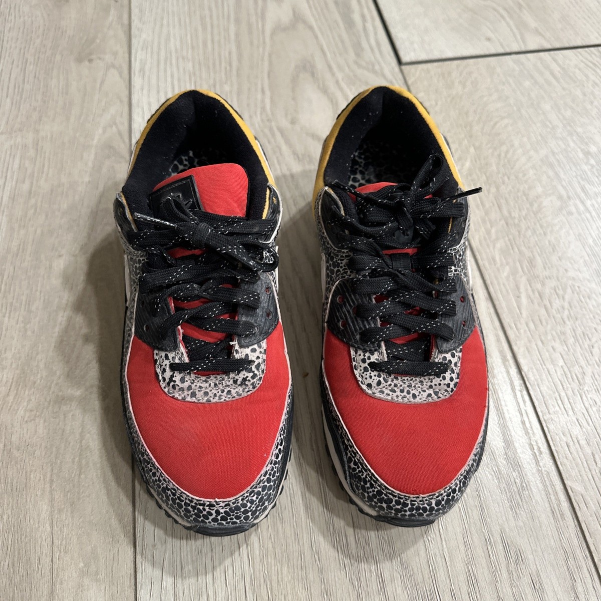 Nike Air Max 90 SE Safari Running Shoes Women Black Red Sneakers  DC9446-001