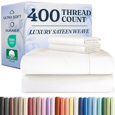 400 Thread Count Cotton Sheet Set - Cal King Size 100 Cotton Sheets - Easily...