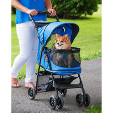 No-Zip Happy Trails Pet Stroller for Cats/Dogs, Zipperless Entry, Easy Fold with
