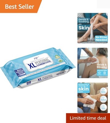56 Count Extra Large Disposable Adults Wipes - Gentle Aloe for Complete Hygiene