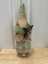 Vintage Santa Claus Stuffed Weighted Shelf Sitter 1988 16" Handmade