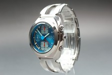 Vintage 1996 [Exc+5] SEIKO ALBA V657-6030 Blue Men Quartz Watch From JAPAN