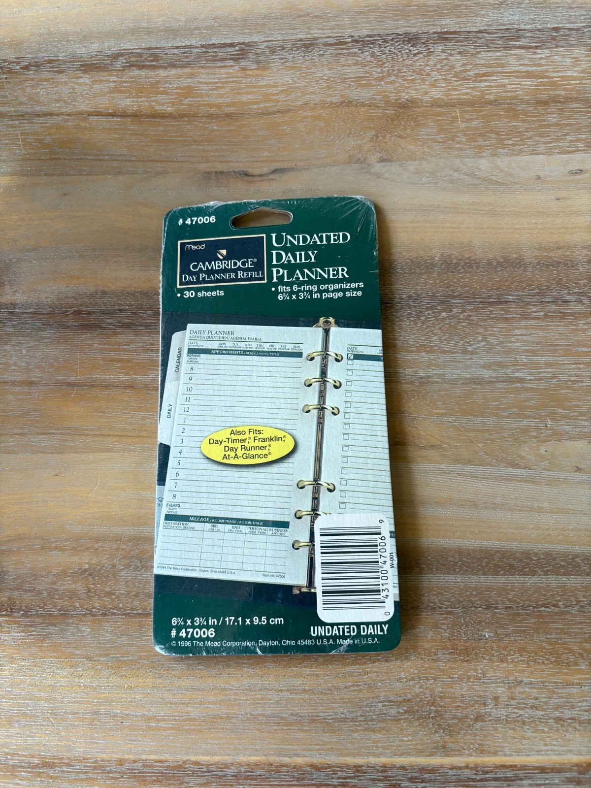 Mead Cambridge Undated Daily Planner Refill #47006 -NEW - READ BELOW