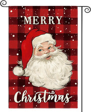 Merry Christmas Santa Claus Garden Flag 12 X 18 Inch Double Sided, Watercolor Bu