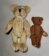 2 Jointed Plush Dollhouse Miniature Teddy Bears 5 3 Inch Tan Brown