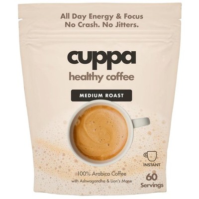Cuppa Healthy Mushroom Instant Coffee Medium Roast Lion s Mane 60 Servings