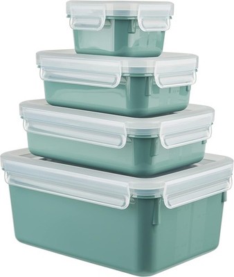Emsa Clip & Close Frischhaltedosen Set 4-teilig auslaufsicher grün 0,2l bis 2,2l