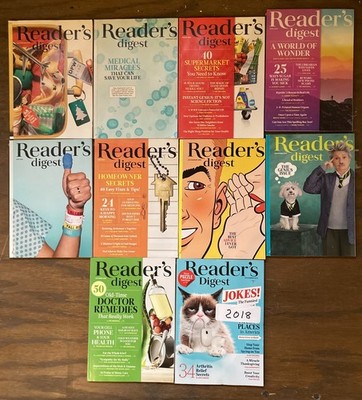 READER'S DIGEST 2018 Lot of 10 Magazines
