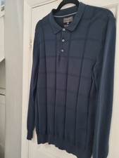 Mens M & S Longed Sleeved Polo Jumper Super Soft Jersey Size Small