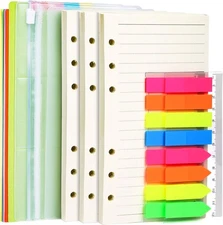 LEOBRO A6 Paper, 135 PCS Planner Inserts for Binder, Notebook, Off-White 