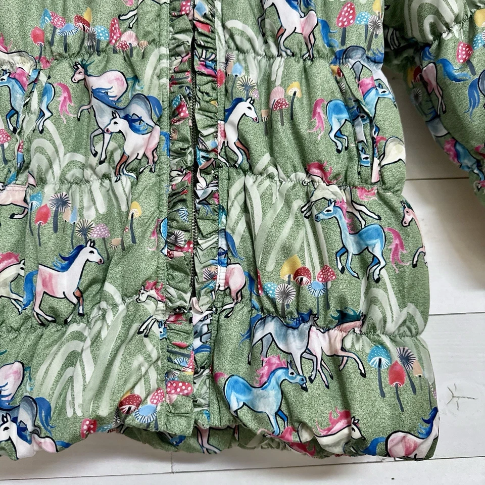 Abrigo de invierno acolchado PAPER WINGS Unicorn Puffer Jacket para niña talla 7 con defecto Foto 3 de 4