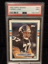 1989 Topps Traded Carnell Lake #80T Rookie RC PSA 9 MINT * New Slab * Steelers