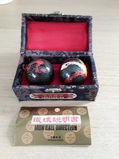 Vintage CHINESE BAODING BALLS w/ Case - Chime Therapy Meditation Stress Relief