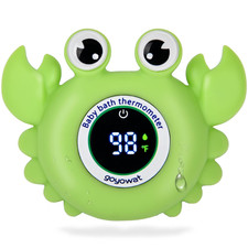 Baby Bathtub Thermometer with LED Display Screen Green Crab Toy-2-In-1  Color C