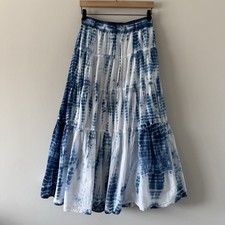 Lauren Ralph Lauren Tiered Maxi Skirt XS Tie Dye Festival Cottage Boho Beachy