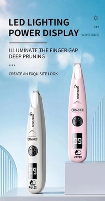 Pet Dog Electric Groomer Trimmer LED Waterproof Low Noise Cat Dog Paw Face Hair