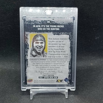 2021 Upper Deck AEW Magazine Nick Jackson Autograph Card Young