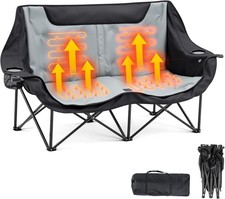 Low Double Heated Double Camping Chair for Adults, Oversized 660lbs Camping Chai
