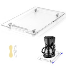 Acrylic Appliance Slider with Rubber Wheels, Sliding Tray for Heavy Kitchen A...