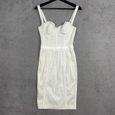 Guess By Marciano Dress Womens 4 White Corset Bodycon Pencil Sweetheart Party