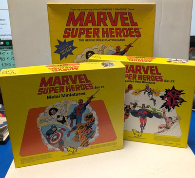MARVEL SUPER HEROES ROLE PLAYING GAME + MINIATURES SET 1 & 2 COMPLETE REALLY