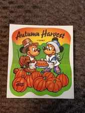 Vtg 1980's Mello Smello PUMPKIN Scratch Sniff Sticker Mickey Minnie Mouse RARE!