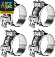 T-Bolt Hose Clamps 304 Stainless Steel (23-25Mm 4-Pack) - Heavy Duty Adjustable 