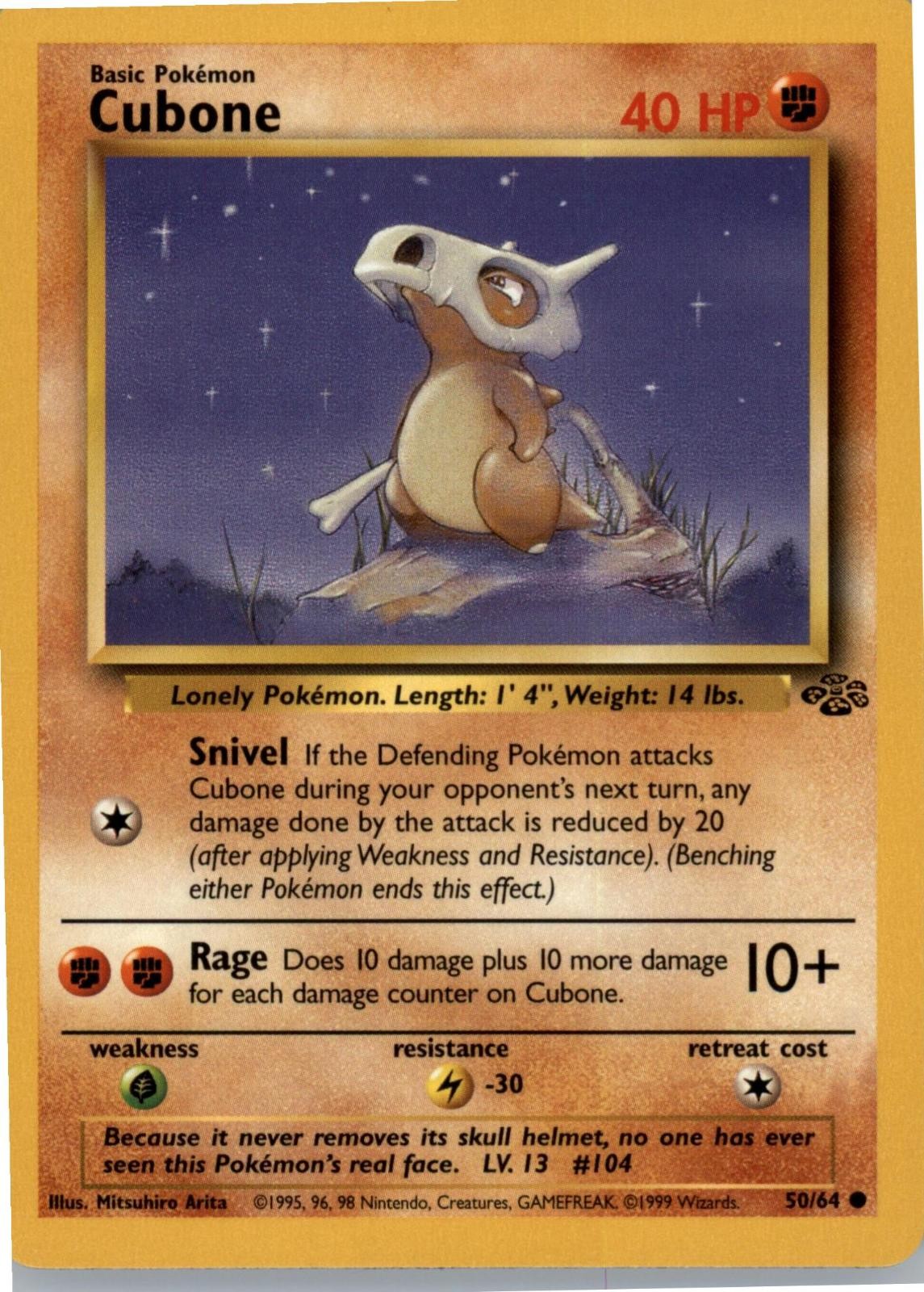 Cubone 50/64 Common Jungle Pokemon Unlimited Near Mint