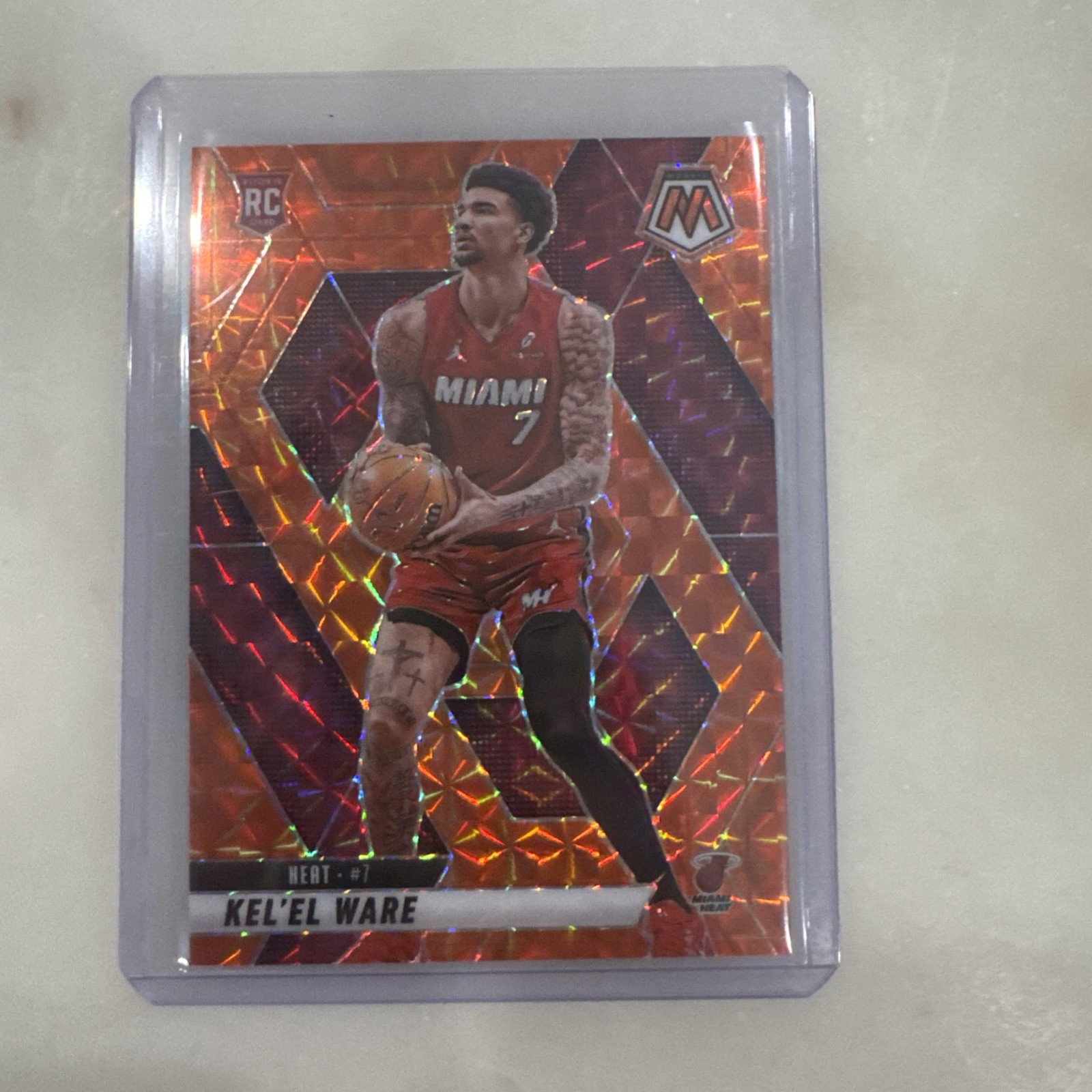 2024-25 Panini Mosaic - Rookies Kel'el Ware #232 Orange Mosaic Prizm /249 (RC)