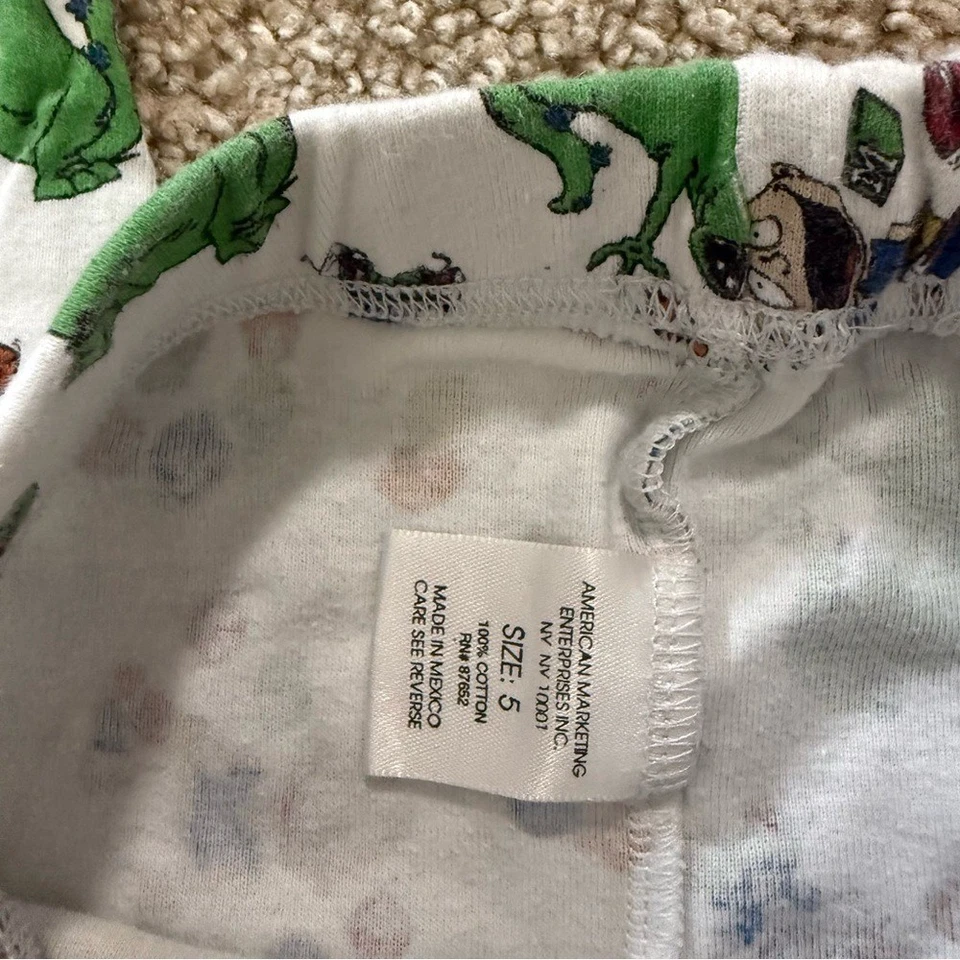 Винтажный 1998 Kids Rugrats 2 изделия пижамы комплект длинным рукавом Nickelodeon хлопок 5T - Изображение 4 из 4