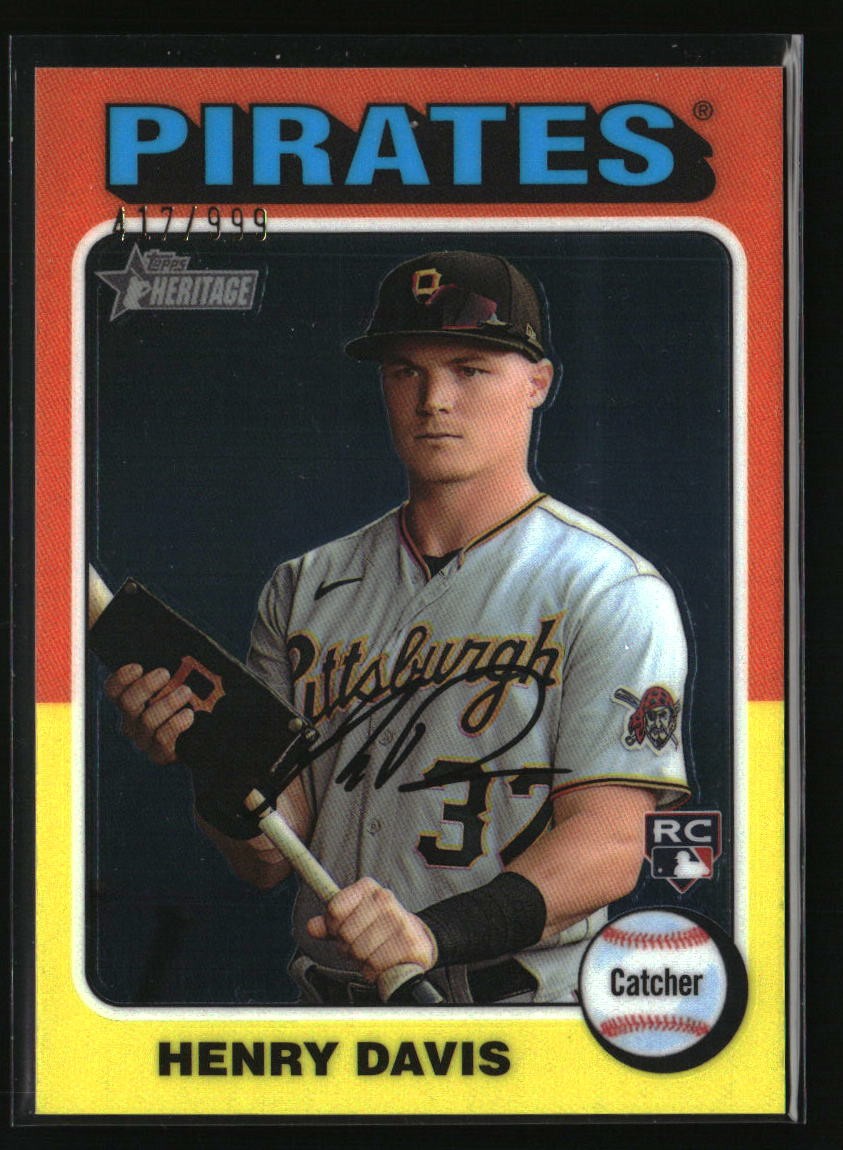 2024 Topps Heritage Chrome Henry Davis RC #415 #417/999 Pittsburgh Pirates