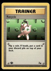 Recycle 61/62 Fossil 1st Edition Common Trainer Card