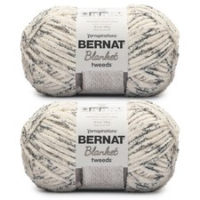 Blanket Tweeds Yarn Ivory Tweed 10.5oz Polyester 6 Super Bulky 220 Yds 2 PCS