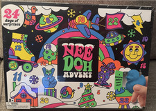 Nee Doh Reusable Christmas Door Advent Calendar, 24 Toy Surprises, Multicolor