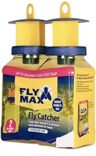 Zero In Fly Catcher Twin Pack - Re-usable Outdoor Fly Trap - Baited & Ready