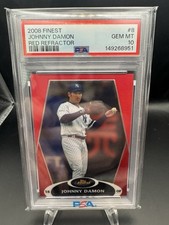 2008 Finest Johnny Damon Red Refractor /25 PSA 10