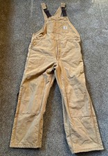Carhartt Men's Brown Duck Canvas Cotton Work Bib Overalls 102776-211