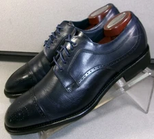 241487 PFi60 MEN SHOE SIZE 8.5 M NAVY LEATHER MADE IN ITALY BY JOHNSTON & MURPHY