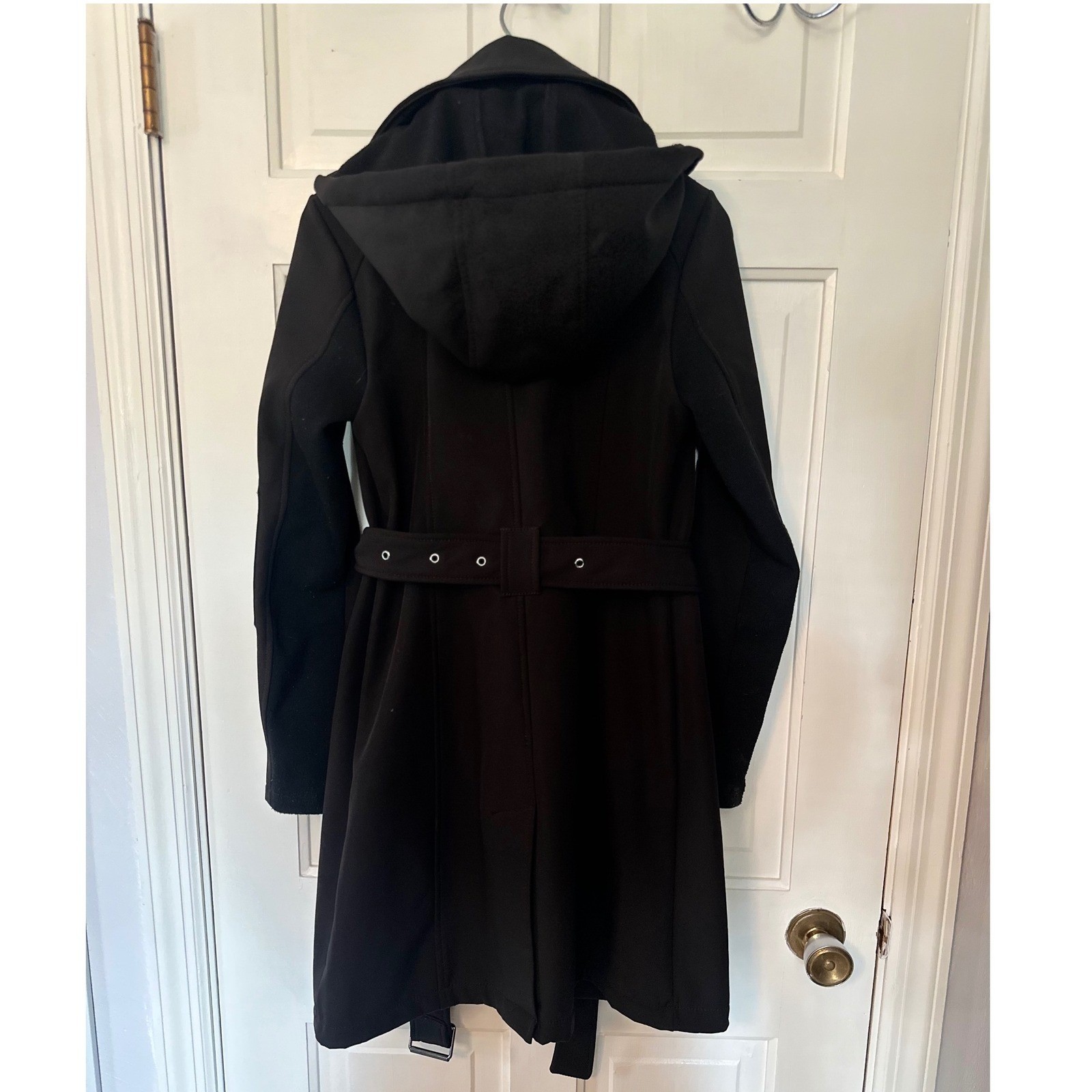 BCBGeneration Black Hooded Soft Shell Trench Coat… - image 3