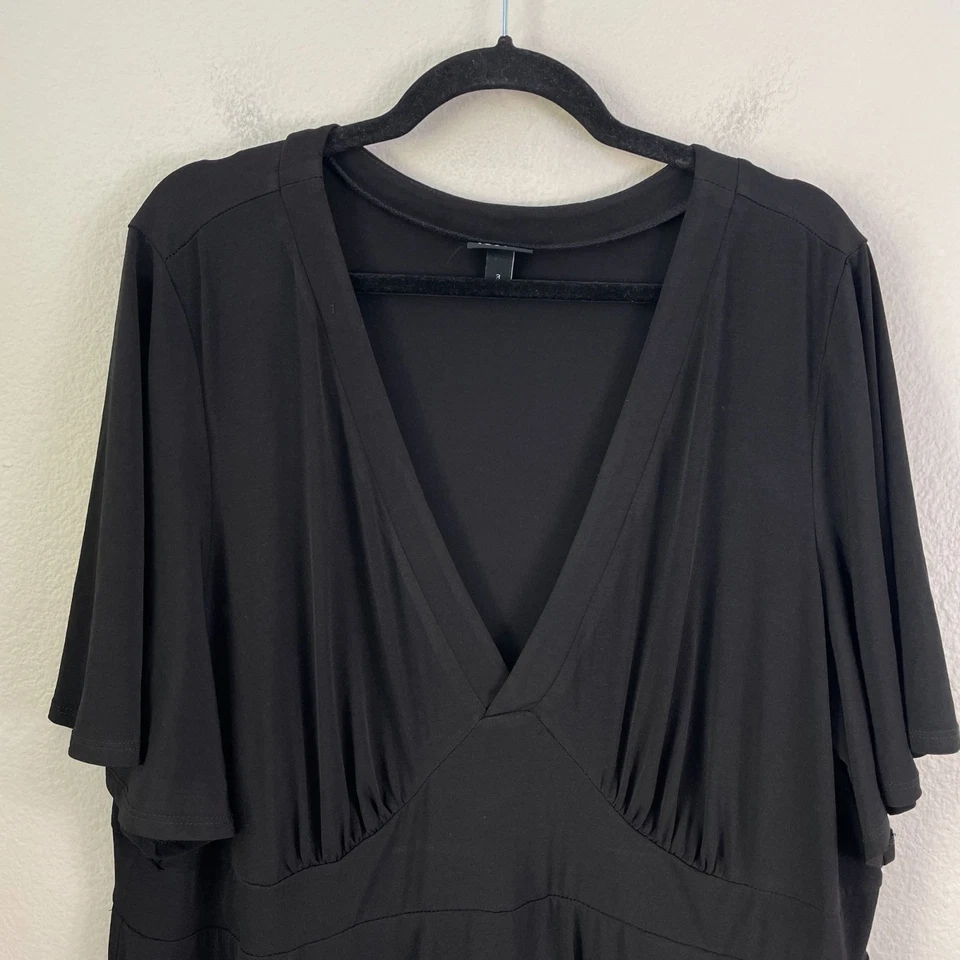 Maxi vestido tejido de estudio Torrid Plus 3X manga acampanada cuello en V para mujer Foto 4 de 4