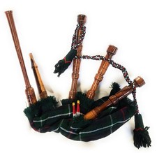 Mini Bagpipe rosewood Scottish Playable Rosewood Mackenzie cover Cord 2 Reeds