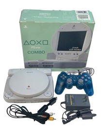 SONY PSone LCD Monitor Combo Gray NTSC-J Tested Working w/Box from JAPAN