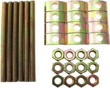 6 Sets Solid Half Moon Three in One Connector Large 8X100mm, Galvanized 